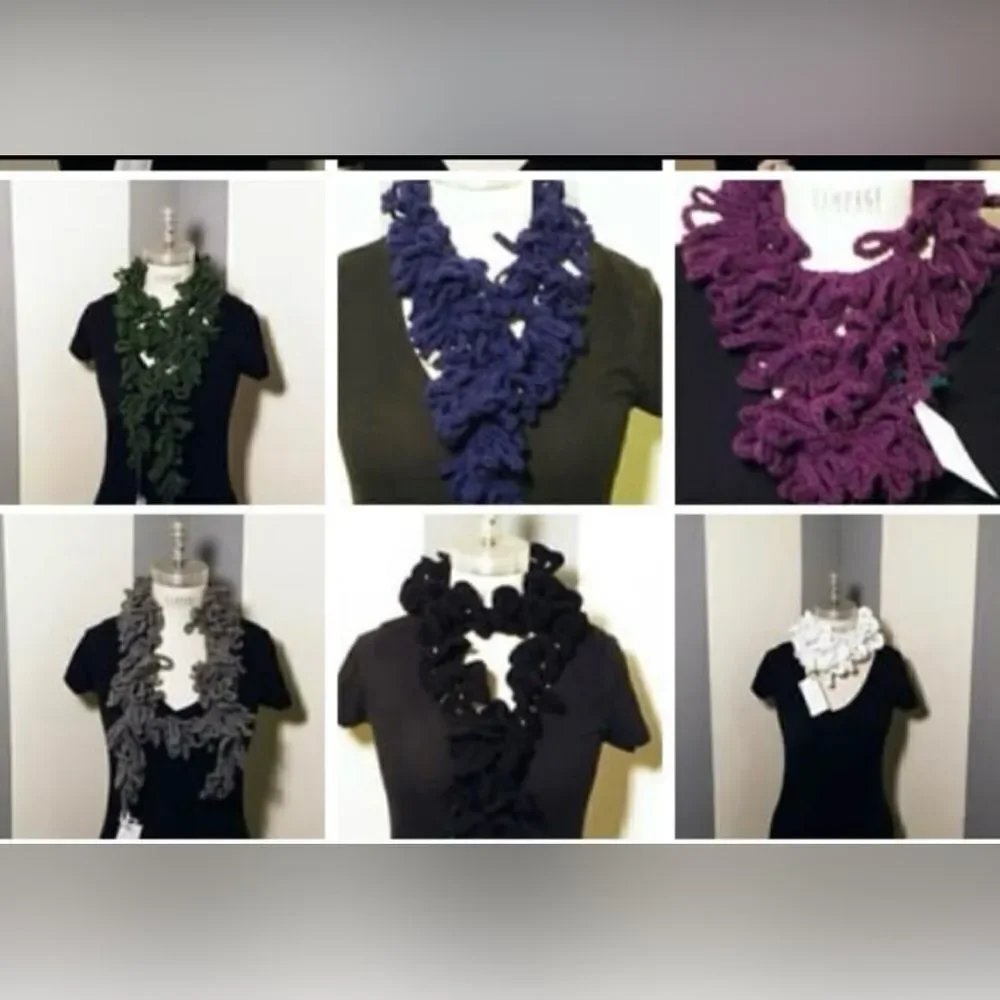 NWT Angela’s Designs hand crocheted one of a kind chocolate brown 74” boa scarf